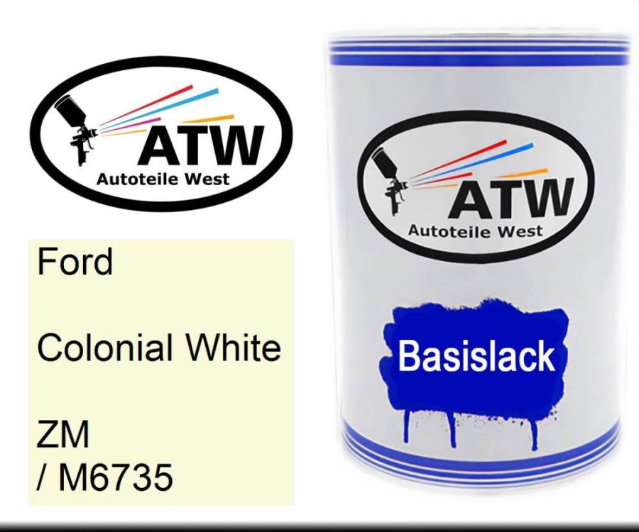 Ford, Colonial White, ZM / M6735: 500ml Lackdose, von ATW Autoteile West.